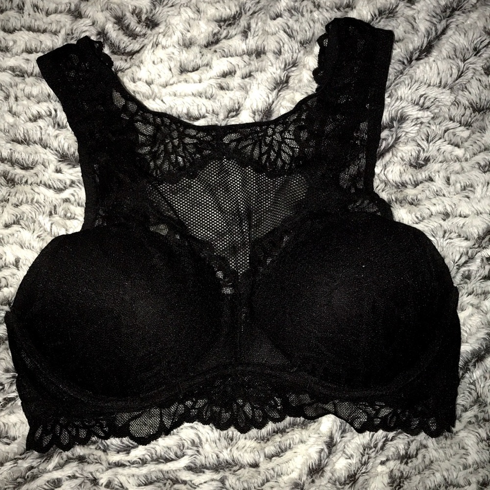 PINK Black laced bra